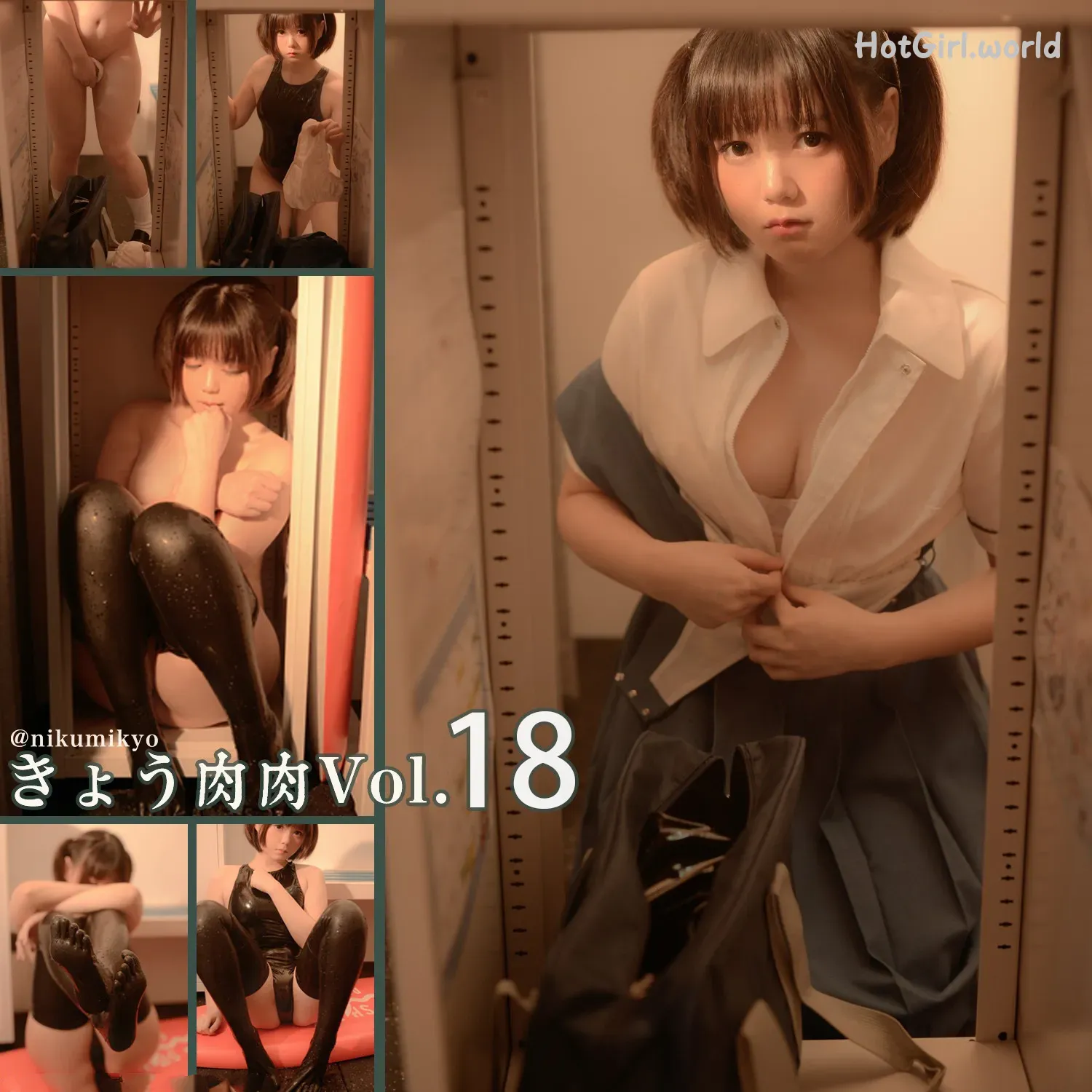 Coser@Nikumikyo (きょう肉肉) - Latex Catsuit Girl ラテックス 動画入り