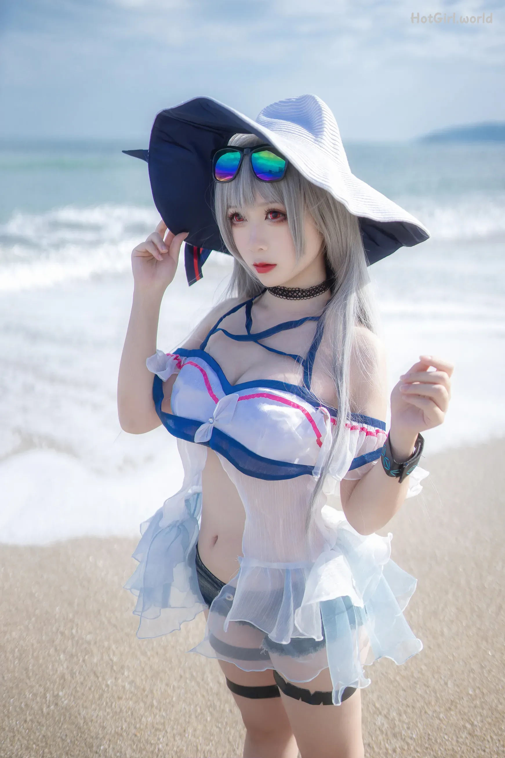 Coser-樱落酱w-斯卡蒂泳装
