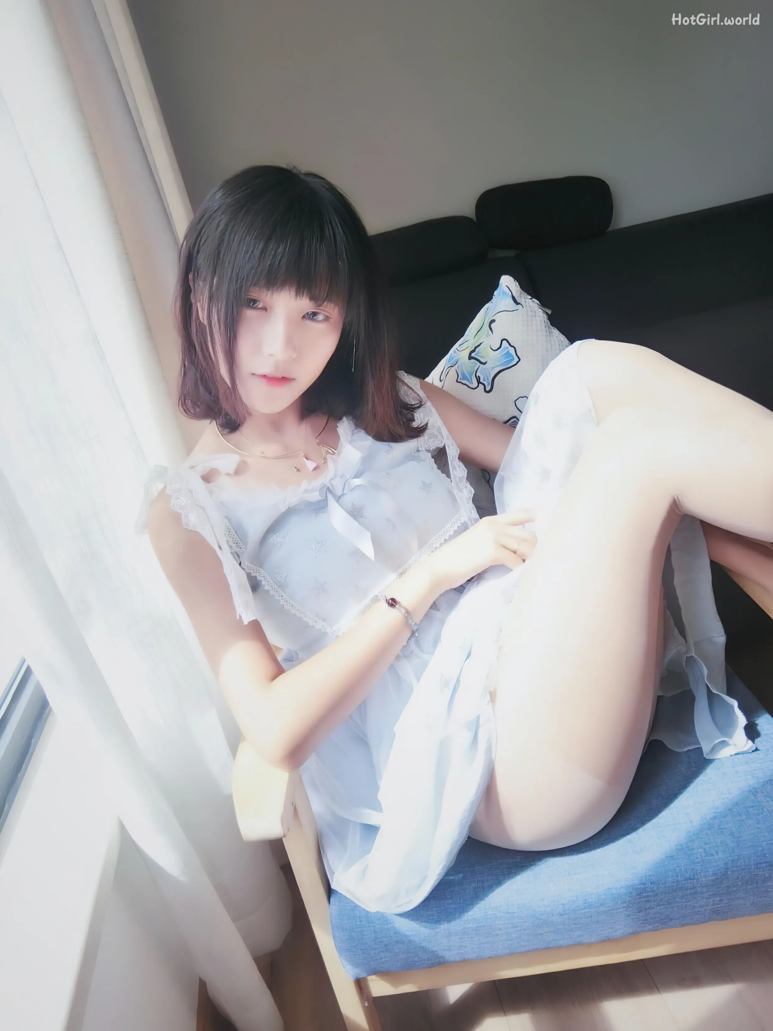 Coser-布丁大法-Pudding Dafa-透纱蕾丝白袜