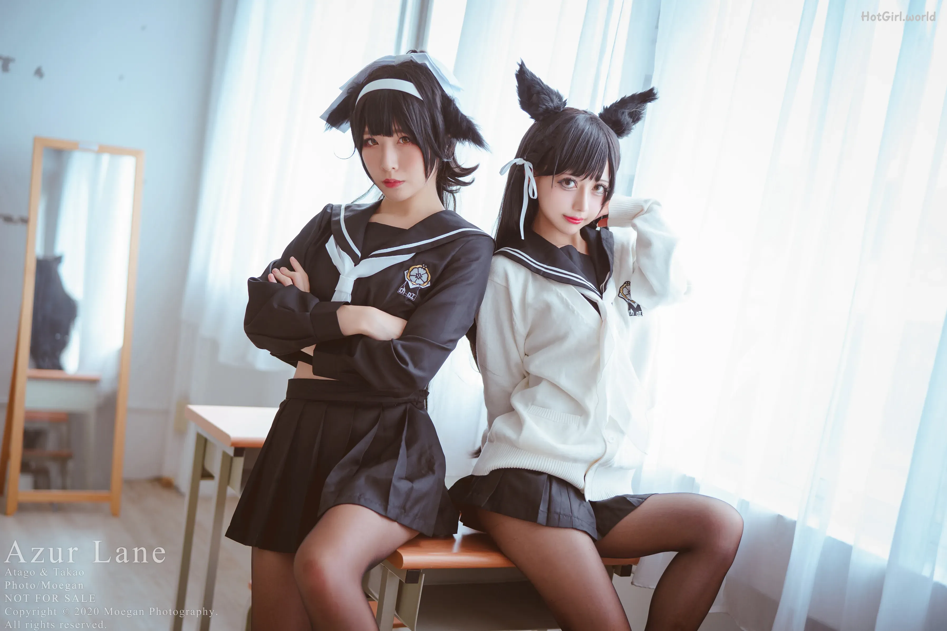 Coser-沖田凜花-Rinka-&-椎名くるみ-Shiina Kurumi-Azur Lane - 爱宕高雄 Sailor Suit (アズールレーン )