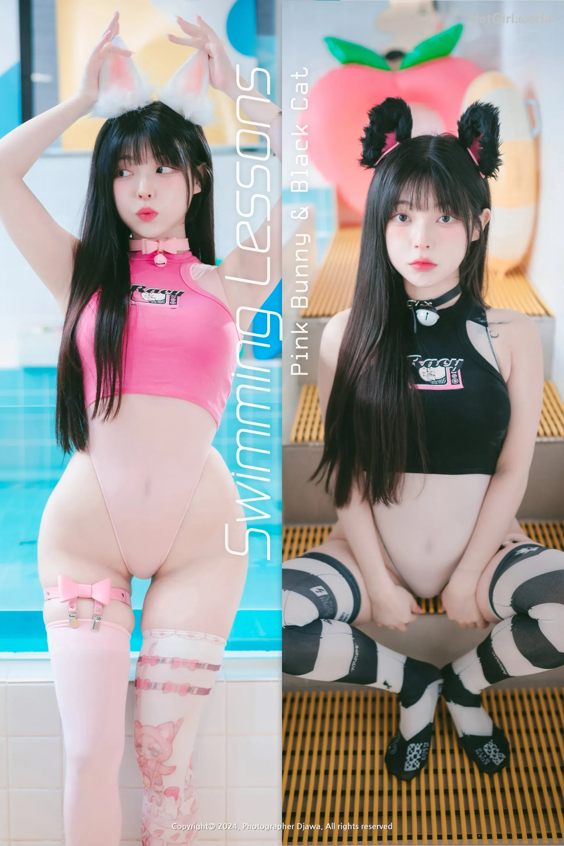 DJAWA Photo-Yudi-유디-Pink Bunny & Black Cat(91 photos + 14 uncensored photos)