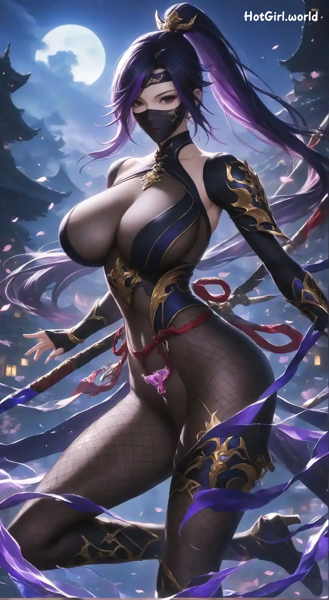 AI Generated-女忍者-墨迹